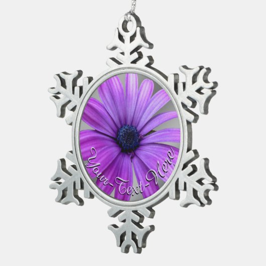 デイジーオーナメント花クリスマスデコレーション スノーフレークピューターオーナメント (右)