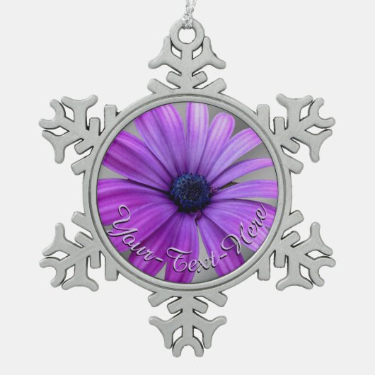 デイジーオーナメント花クリスマスデコレーション スノーフレークピューターオーナメント (正面)