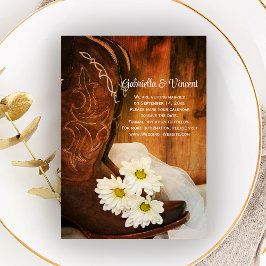 デイジーカウボーイブーツウェスタンウェディングデートを保存 セーブザデート