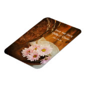 デイジーカウボーイブーツウェスタンウェディングデートを保存 マグネット (左側)