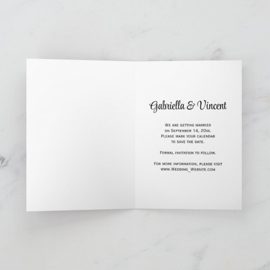 デイジーカウボーイブーツウェスタンウェディングデートを保存 案内状 (内部)