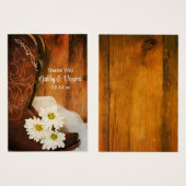 デイジーカウボーイブーツウェスタン結婚式の引き出物ラベル (正面&裏面)