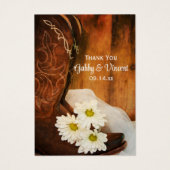 デイジーカウボーイブーツウェスタン結婚式の引き出物ラベル (正面)