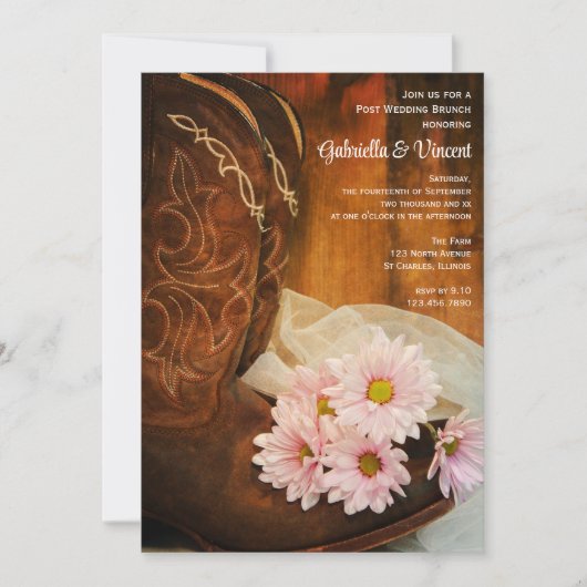 デイジーカウボーイブーツ ウェスタン ポストウェディング ブランシュ 招待状 (正面)