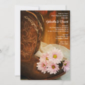 デイジーカウボーイブーツ ウェスタン ポスト ウェディング ブランシュ 招待状 (正面)