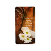 デイジーカウボーイ結婚ブーツの感謝メッセージカード ラベル (正面)