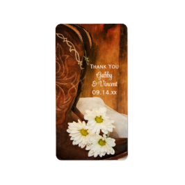 デイジーカウボーイ結婚ブーツの感謝メッセージカード ラベル