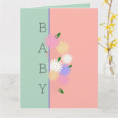 デイジーカラフルオンソフトピーチジャングルミストベビー カード (黄色い花)