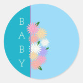 デイジーカラフルオンソフトピーチ&ジャングルミストベビー ラウンドシール (正面)