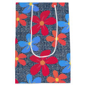 デイジーカラフルオンブルージャンデニム ミディアムペーパーバッグ (裏面)