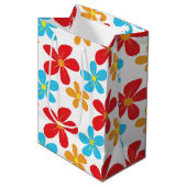 デイジーカラフルオンホワイト ミディアムペーパーバッグ (正面アングル)