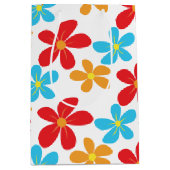 デイジーカラフルオンホワイト ミディアムペーパーバッグ (正面)