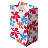 デイジーカラフルオンホワイト ミディアムペーパーバッグ (正面アングル)