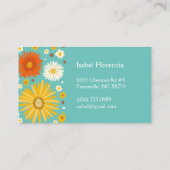 デイジーカラフルティール(緑がかった色)青 名刺 (裏面)