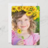 デイジーカラフルフラワードットガール誕生日招待状 招待状 (裏面)