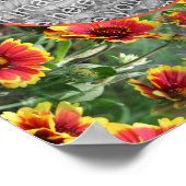 デイジーカラフルフラワーフレーム自分の写真を作成 ポスター (角)