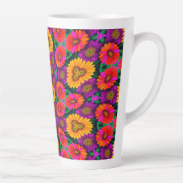 デイジーカラフルブーケ模様 カフェラテマグ