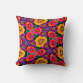 デイジーカラフルブーケ模様 クッション (正面)