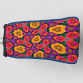 デイジーカラフルブーケ模様 ゴルフヘッドカバー (正面)