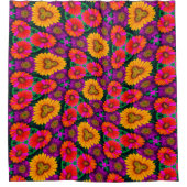 デイジーカラフルブーケ模様 シャワーカーテン (正面)