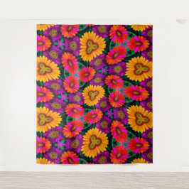 デイジーカラフルブーケ模様 タペストリー