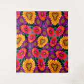 デイジーカラフルブーケ模様 タペストリー (正面)