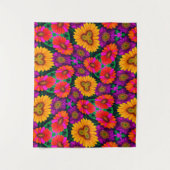 デイジーカラフルブーケ模様 タペストリー (正面)