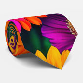 デイジーカラフルブーケ模様 ネクタイ (ロール)