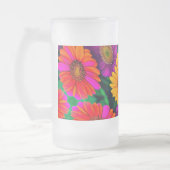 デイジーカラフルブーケ模様 フロストグラスビールジョッキ (左)