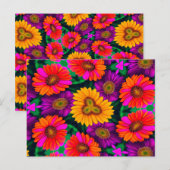 デイジーカラフルブーケ模様 ポストカード (正面/裏面)