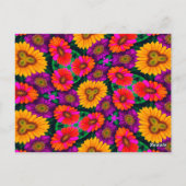 デイジーカラフルブーケ模様 ポストカード (裏面)