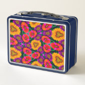 デイジーカラフルブーケ模様 メタルランチボックス (裏面)