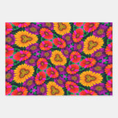 デイジーカラフルブーケ模様 ラッピングペーパーシート (正面2)