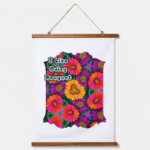 デイジーカラフルブーケ模様 吊り下げ型タペストリー (正面)