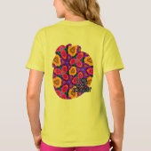 デイジーカラフルブーケ模様 Tシャツ (裏面)