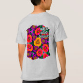 デイジーカラフルブーケ模様 Tシャツ (裏面)