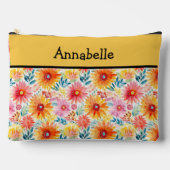 デイジーカラフルプリント大型アクセサリーパウチ アクセサリーポーチ (正面)