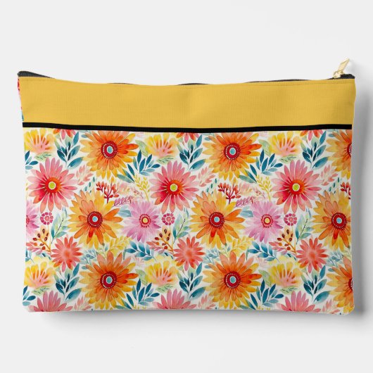 デイジーカラフルプリント大型アクセサリーパウチ アクセサリーポーチ (裏面)