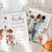 デイジーカラフルワイルドフラワー水彩フローラ写真 招待状