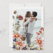 デイジーカラフルワイルドフラワー水彩フローラ写真 招待状 (裏面)