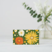 デイジーカラフル深いグリーンソーシャルメディアのアイコン 名刺 (スタンド正面)
