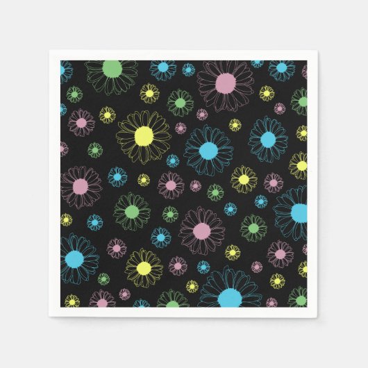 デイジーカラフル紙ナプキン スタンダードカクテルナプキン (正面)