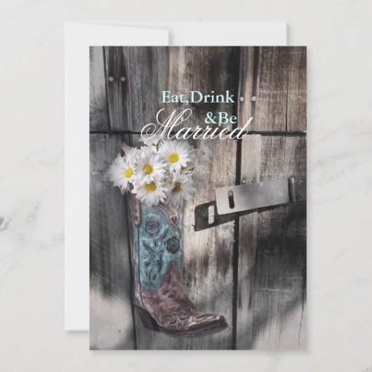 デイジーカントリー結婚カウボーイのリハーサル 招待状 (裏面)