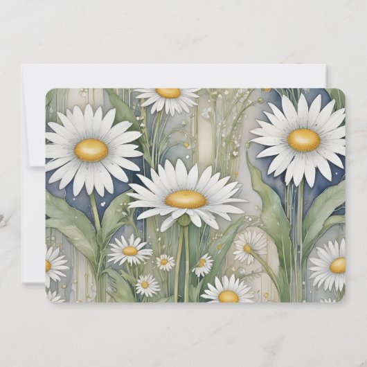 デイジーガーデンエレガント新しいウェディング招待 招待状 (裏面)