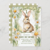 デイジーガーデンソームバニーは1つ 招待状 (正面/裏面)