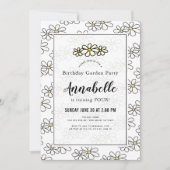 デイジーガーデンパーティーホワイト誕生日招待状 招待状 (正面)