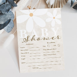 デイジーガーデンベイビーシャワーニュートラル予測カード 招待状
