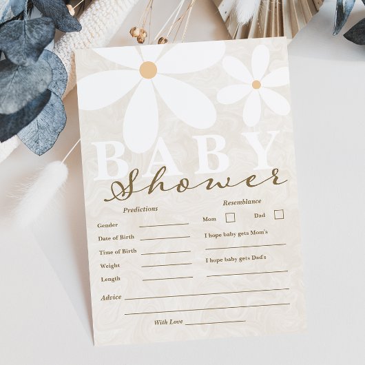 デイジーガーデンベイビーシャワーニュートラル予測カード 招待状