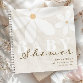 デイジーガーデンベビーシャワ男女兼用ーゲストブック ノートブック