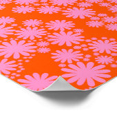 デイジーガーデン07ピンクとオレンジ ポスター (角)